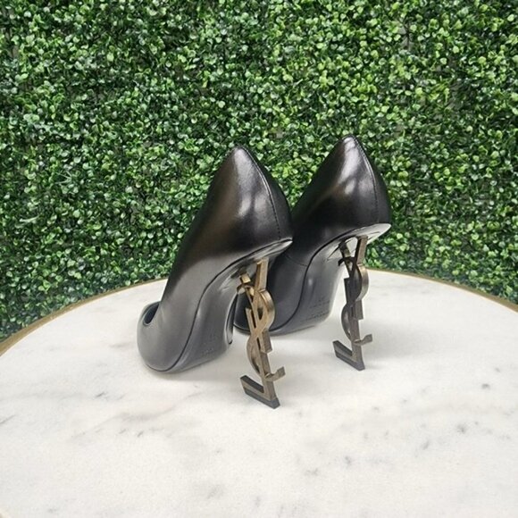 YSL Saint Laurent OPYUM PUMPS LEATHER 110 Heel Gold Rare - Picture 4 of 12